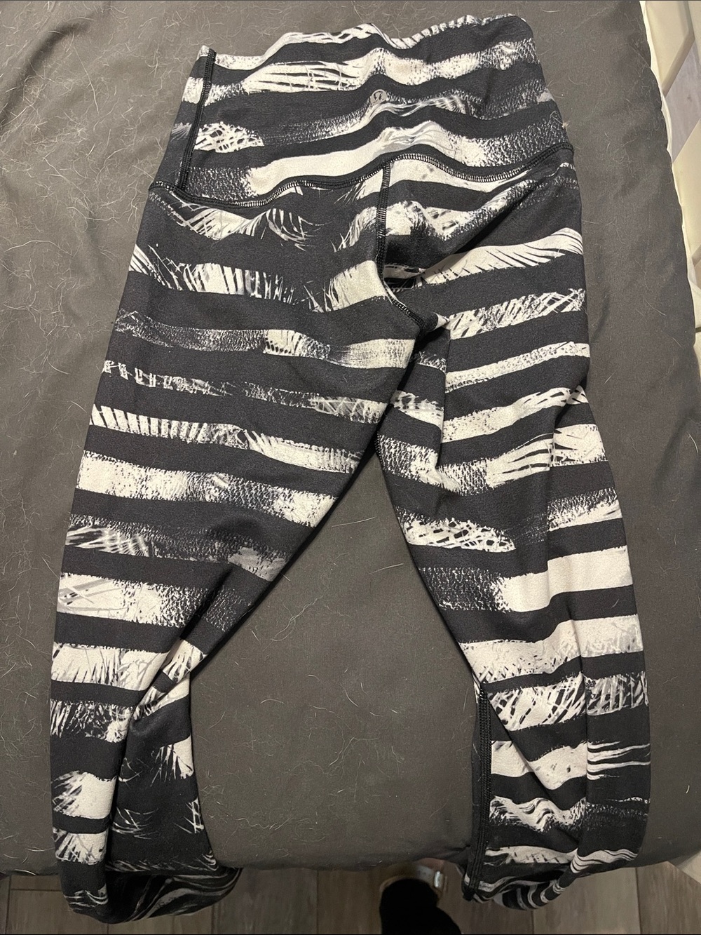 lululemon Black & White Striped Leggings